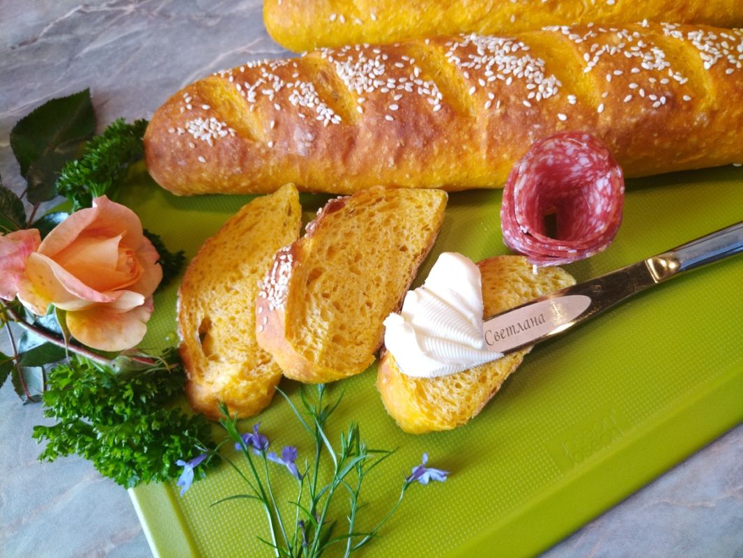 Ароматные тыквенные багеты, которые порадуют любителей выпечки