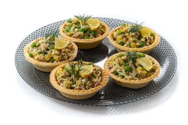 Изысканные тарталетки с печенью трески