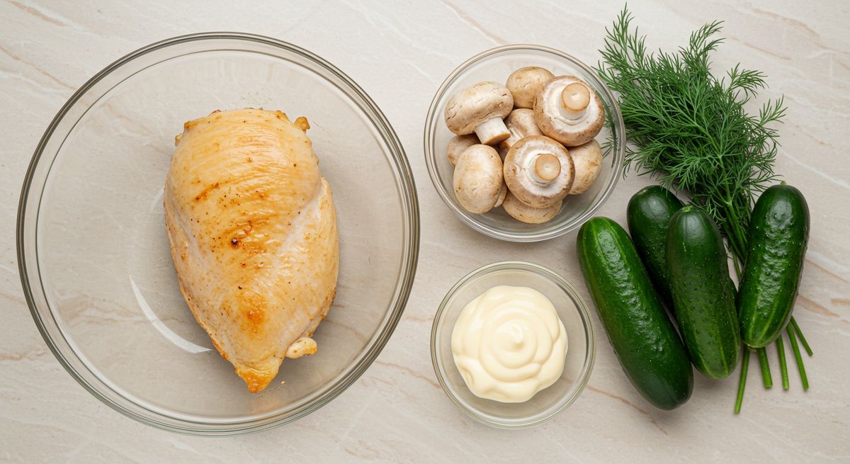 Нежный салат с курицей и грибами — лёгкость на вашем столе