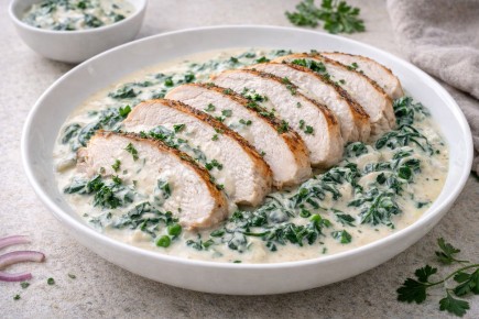 Индейка со сливочным шпинатом за 20 минут: простой вечерний вариант