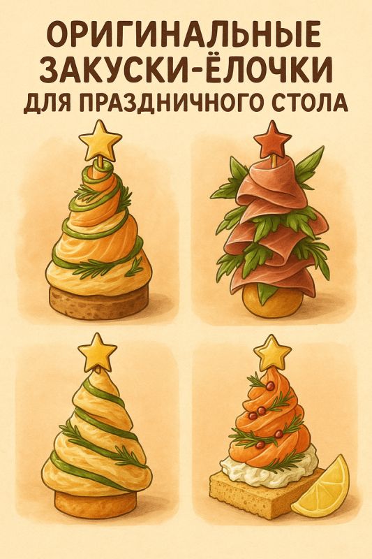 10 креативных закусок-ёлочек для вашего новогоднего стола
