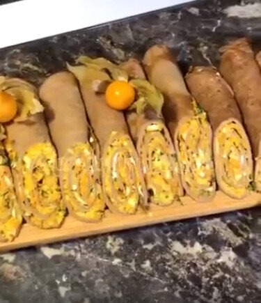 Необычные печеночные блинчики с насыщенной начинкой