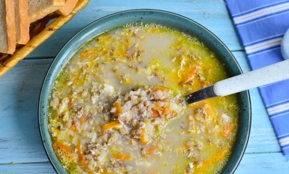 Нежный гречневый суп с яйцом за 30 минут